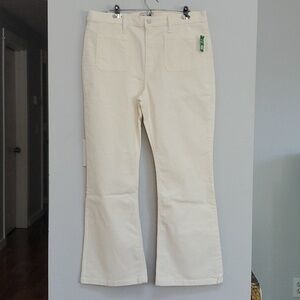 GAP '70s Flare High Rise cream corduroy pants